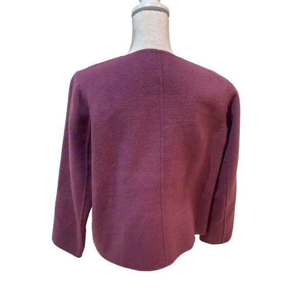 J Jill wool/angora blend dusty berry collarless jacket big tonal buttons medium - Picture 8 of 11